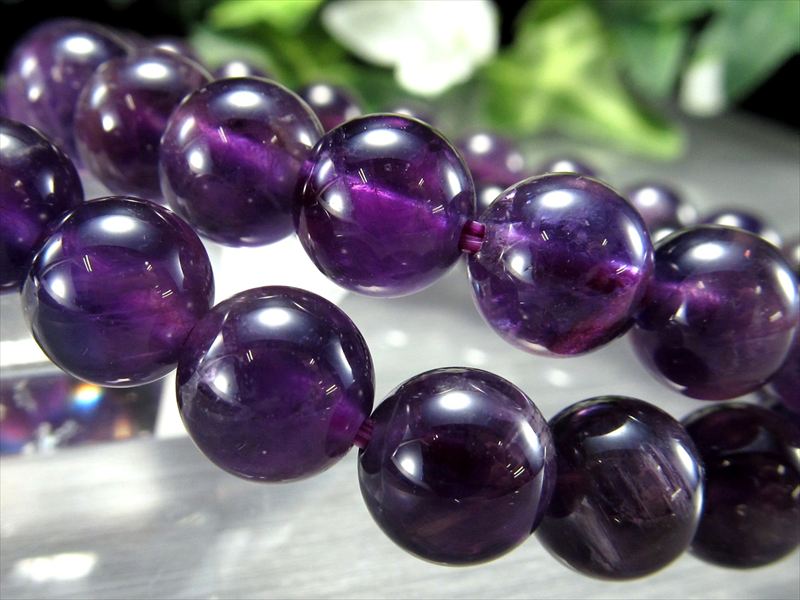 大特価 濃アメジスト ブレスレット 約8mm珠 内径16cm-16.5cm 2月の誕生石 ブラジル産 パワーストーン bl-s パワーストーン 天然石