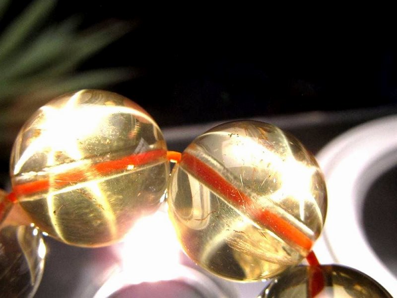 煌めくスター効果 スターシトリン ブレスレット 7mm-7.5mm×28珠前後 眩い透明感と光彩 黄金カラー 金運・希望・明るさの象徴 ブラジル産