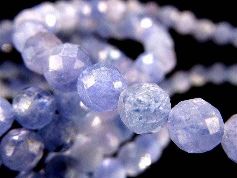 タンザナイト ボールカット ブレスレット 約5mm-5.5mm×34珠前後 キラキラ多面カット 12月の誕生石 運気改善・導きの石 タンザニア産