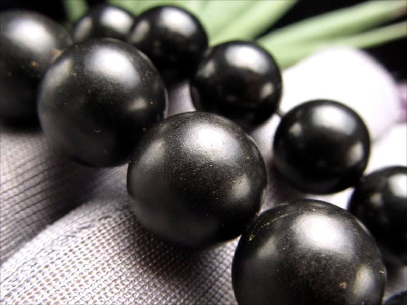 AA 約8mm珠 ジェット 黒玉 一連 約38-40cm カナダ産 パワーストーン 天然石