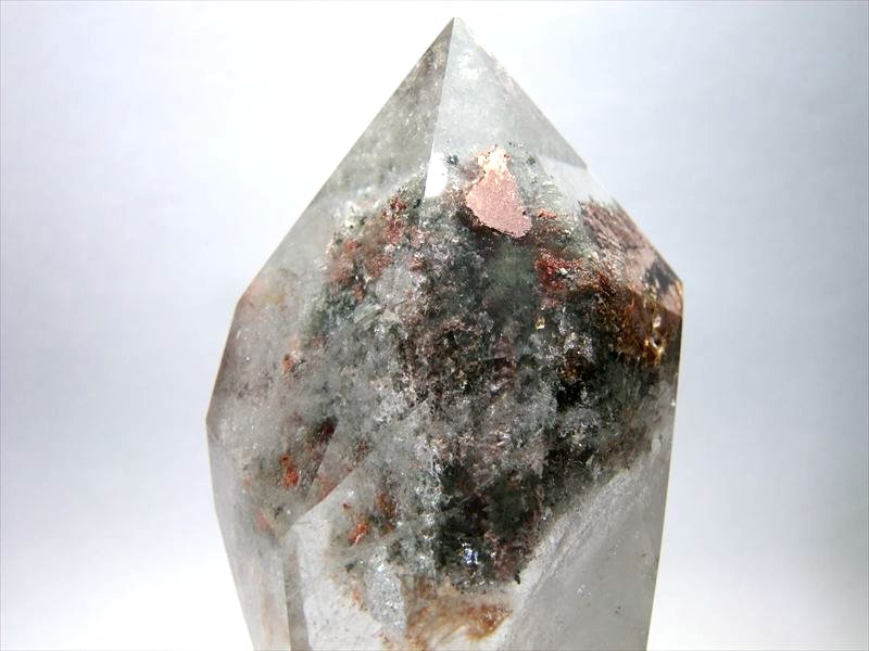 まさに水中庭園 5A 鏡花水月 龍神ガーデンクォーツ ポイント置物 専用木製台座付き 高さ約197mm 重さ972g 庭園幻影水晶 極上一点物 ブラジル産