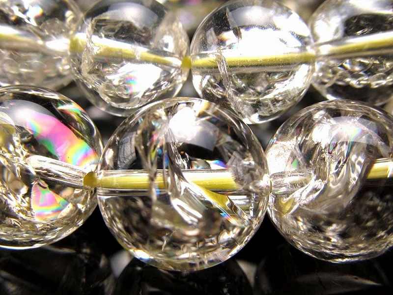クリアタイプ アイリス レモンクォーツ ブレスレット 8mm-8.5mm×24珠前後 透明感抜群 爽やかクォーツ きらきらクラック入り