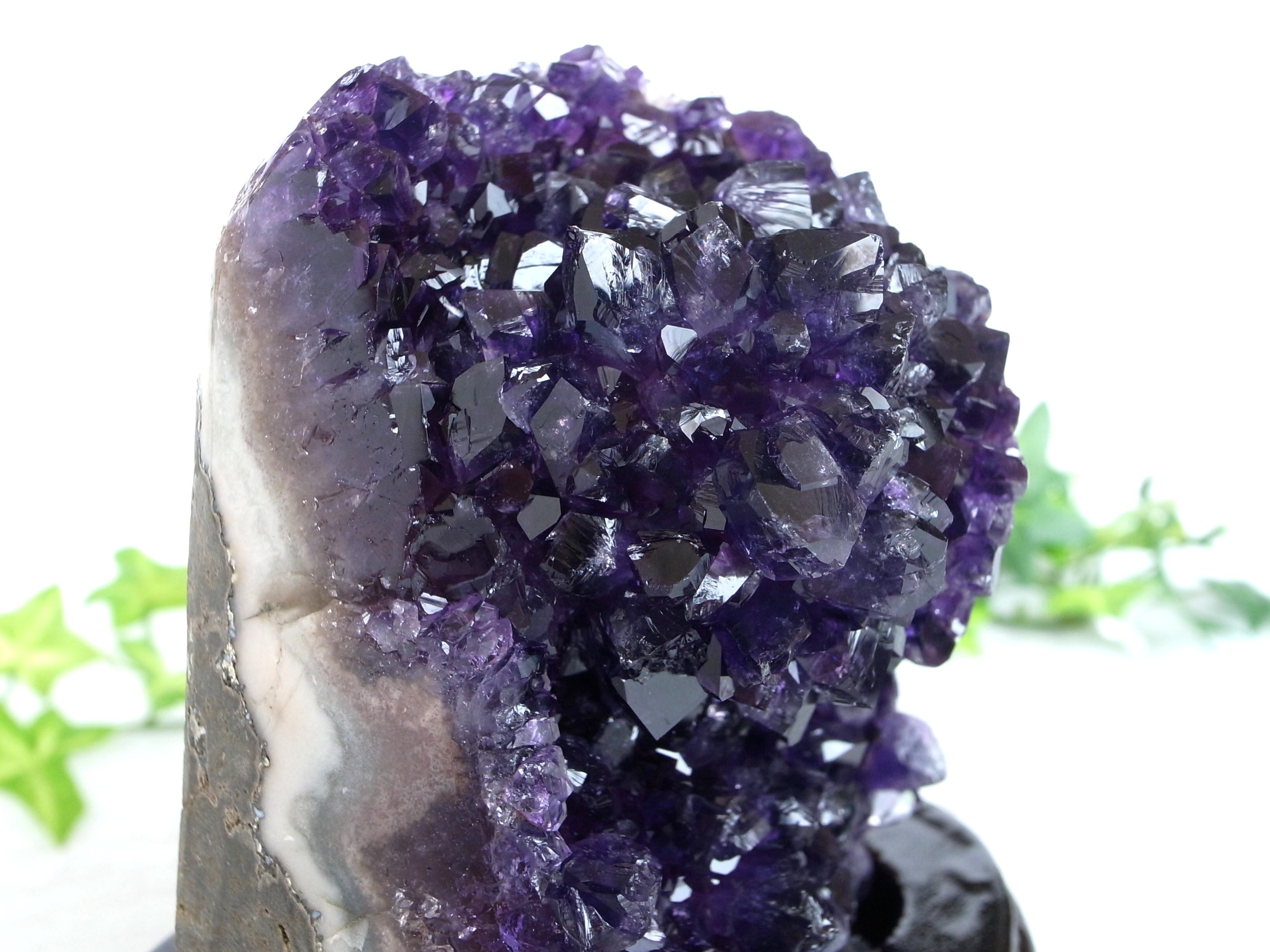 S級 フラワーアメジスト！ 深く透き通るパープル アメジスト クラスター 専用台座付 高さ136mm 重さ686g 愛の守護石 紫水晶 1点物