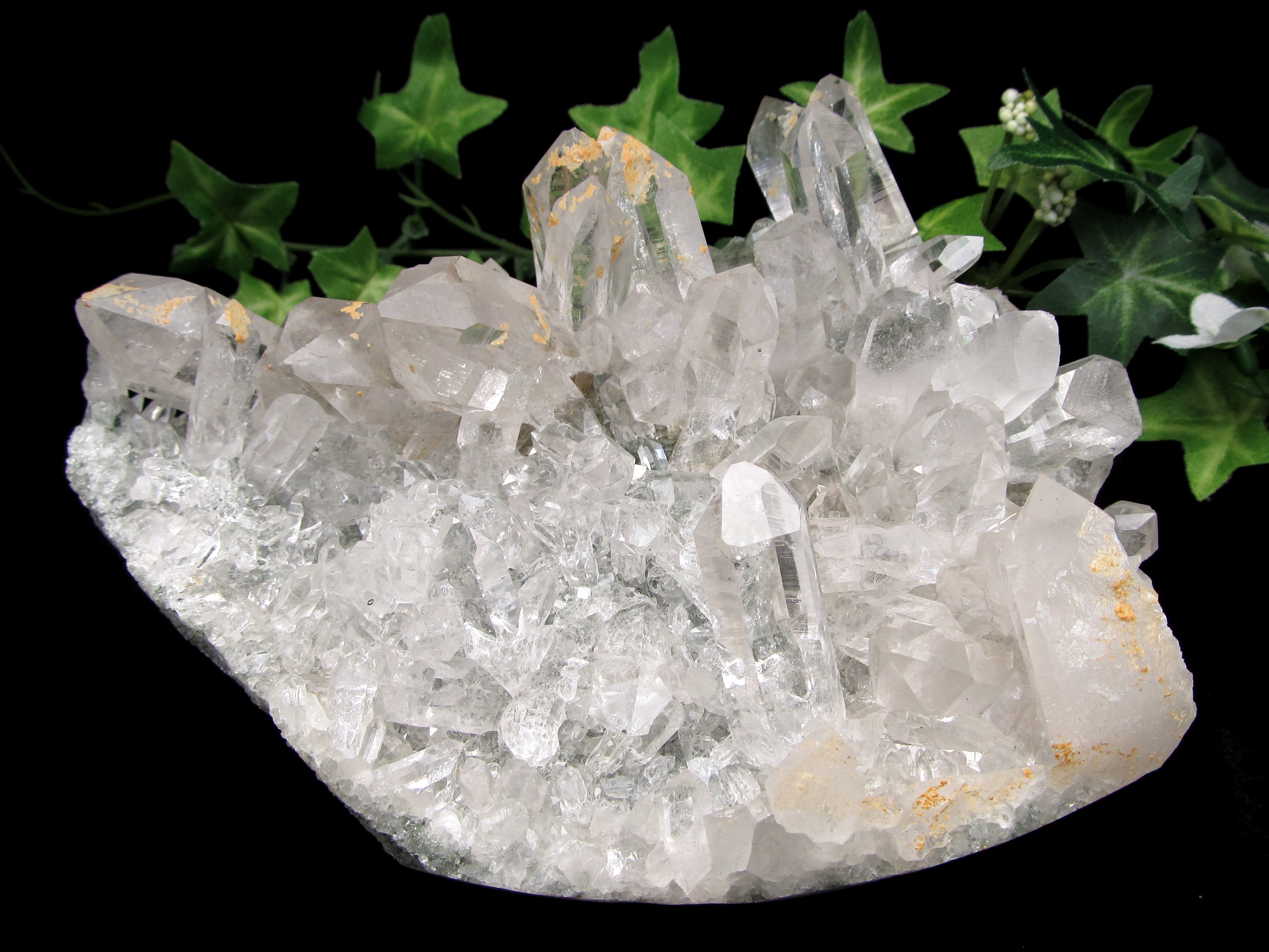 店頭展示中 ヒマラヤ山脈の最高品質水晶 マニハール産 水晶クラスター 最大幅約153mm 約1087g 厳選1点物 ギャランティカード付き クル地区・マニハール産