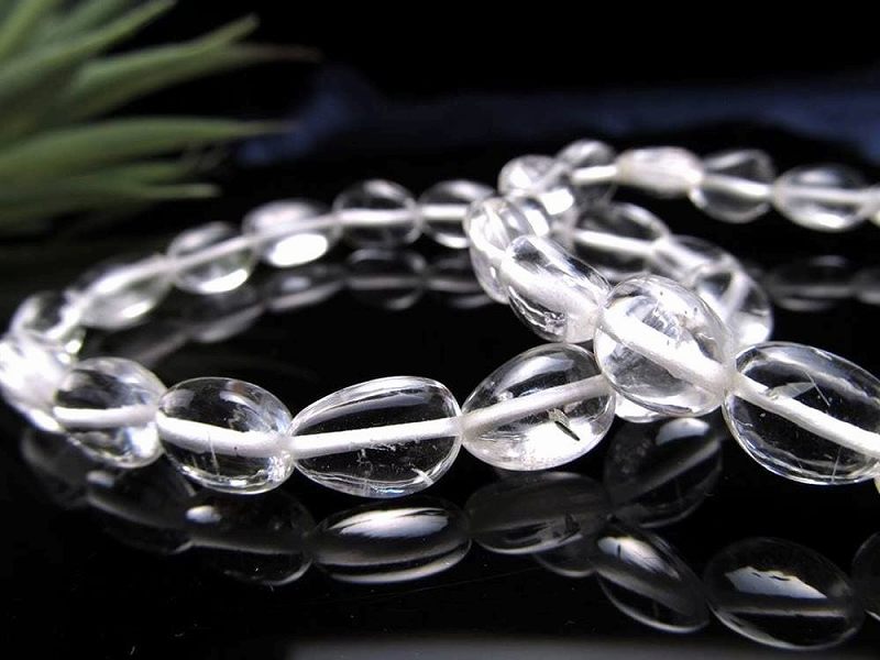 鑑別書付属 ペタライト 不定形タンブル ブレスレット 幅約6mm-7.5mm×19珠前後 超透明 別名 天使の石 ネガティブなエネルギーを浄化 ブラジル産