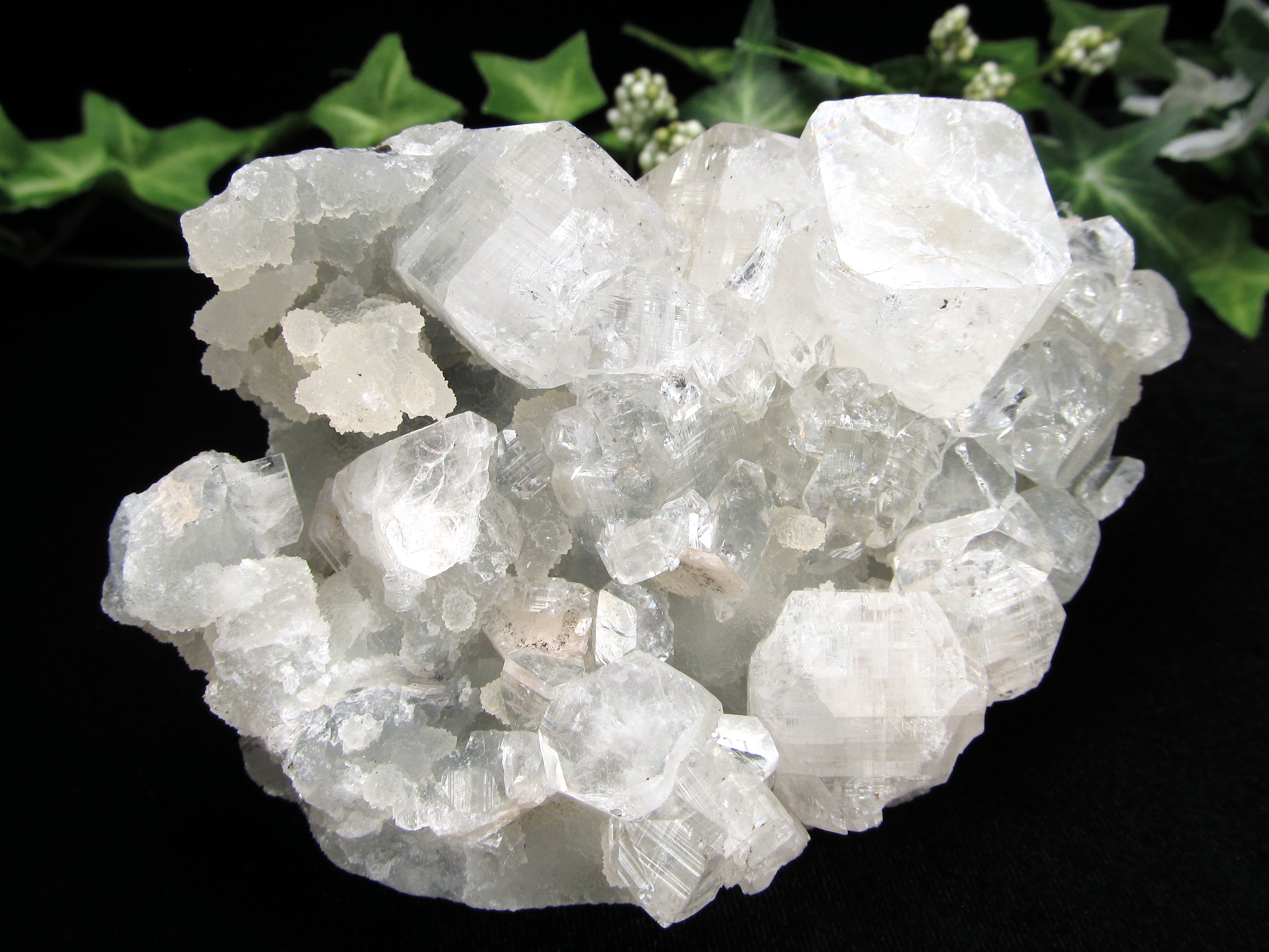 魅惑のアジャンタ アポフィライト クラスター原石 最大幅約112mm 重さ約490g 第三の目を開く 強力な浄化の石 ゼオライトグループの結晶鉱物 天使の水晶