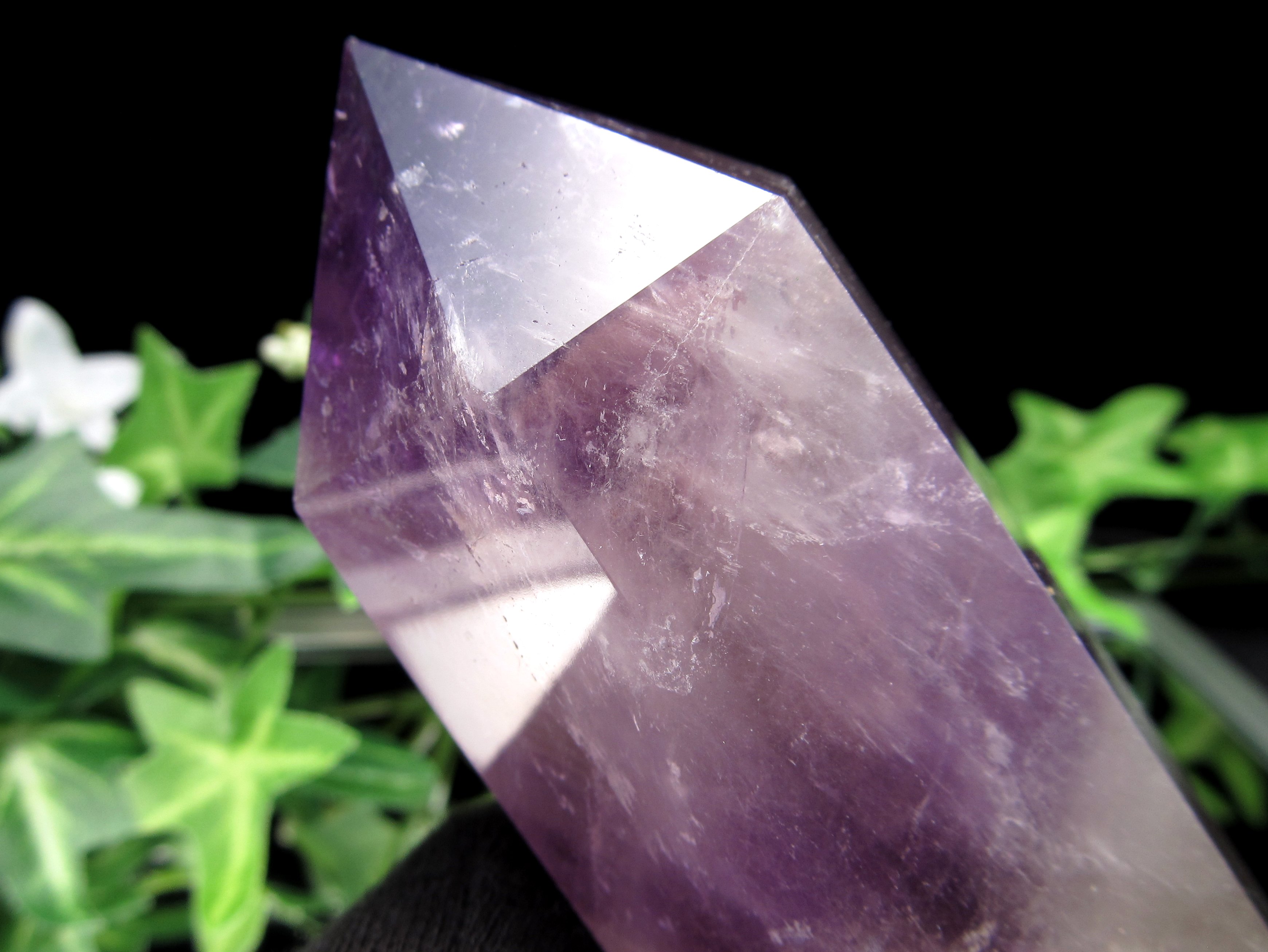 アメジストファントムクォーツ 紫幻影水晶 六角柱 ポイント 高さ 98mm 重さ 254g 紫水晶 愛の守護石 一点もの ブラジル産