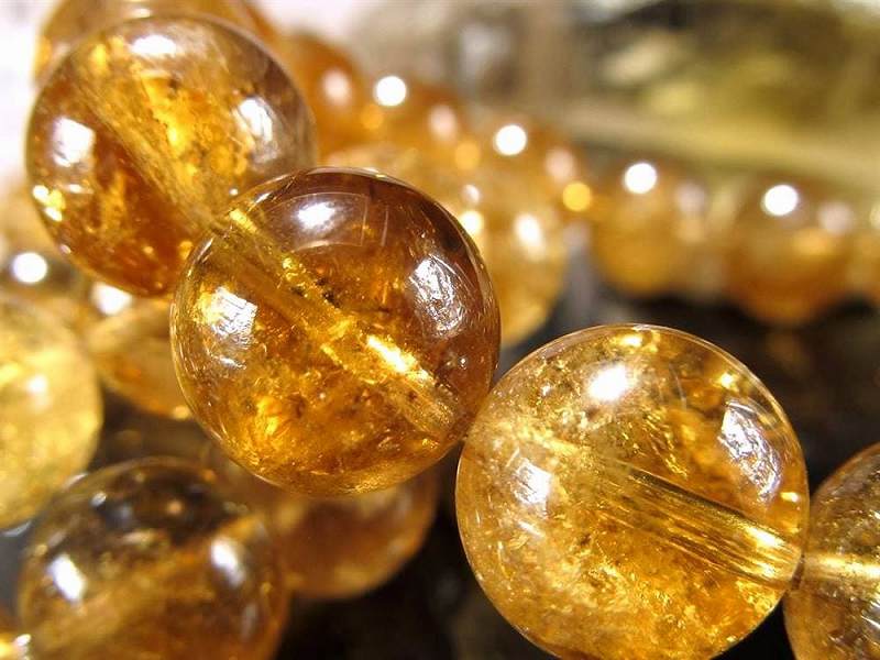 ゴールデンレムリアンシードクリスタル ブレスレット 10mm-10.5mm×19珠前後 黄金の輝き 濃厚飴色 幻の逸品を贅沢使用 抜群の透明度を誇るコロンビア産