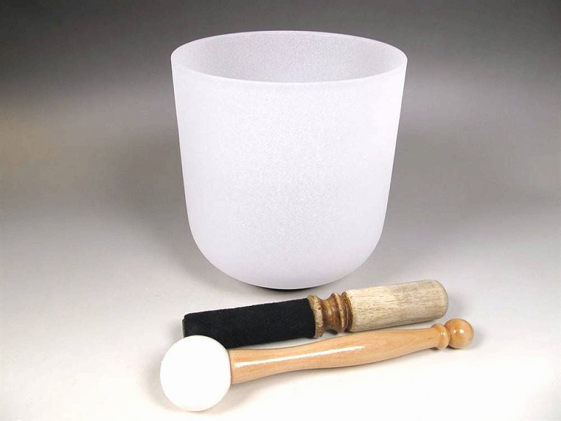 癒しの音色 Sサイズ クリスタル シンギングボウル マレット[枹 ばち ]付き 高さ約15cm 幅約15cm 風水グッズ 空間・天然石アクセサリー浄化 瞑想鈴