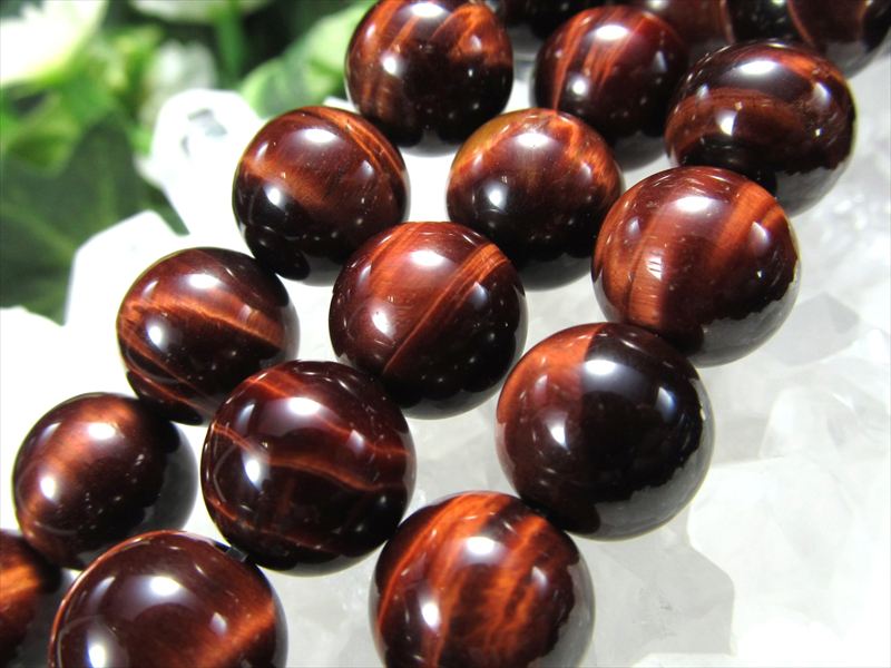 激安宣言 AA+ 約6mm珠 タイガーアイ レッド 一連 約37-39cm 南アフリカ産 geki パワーストーン 天然石