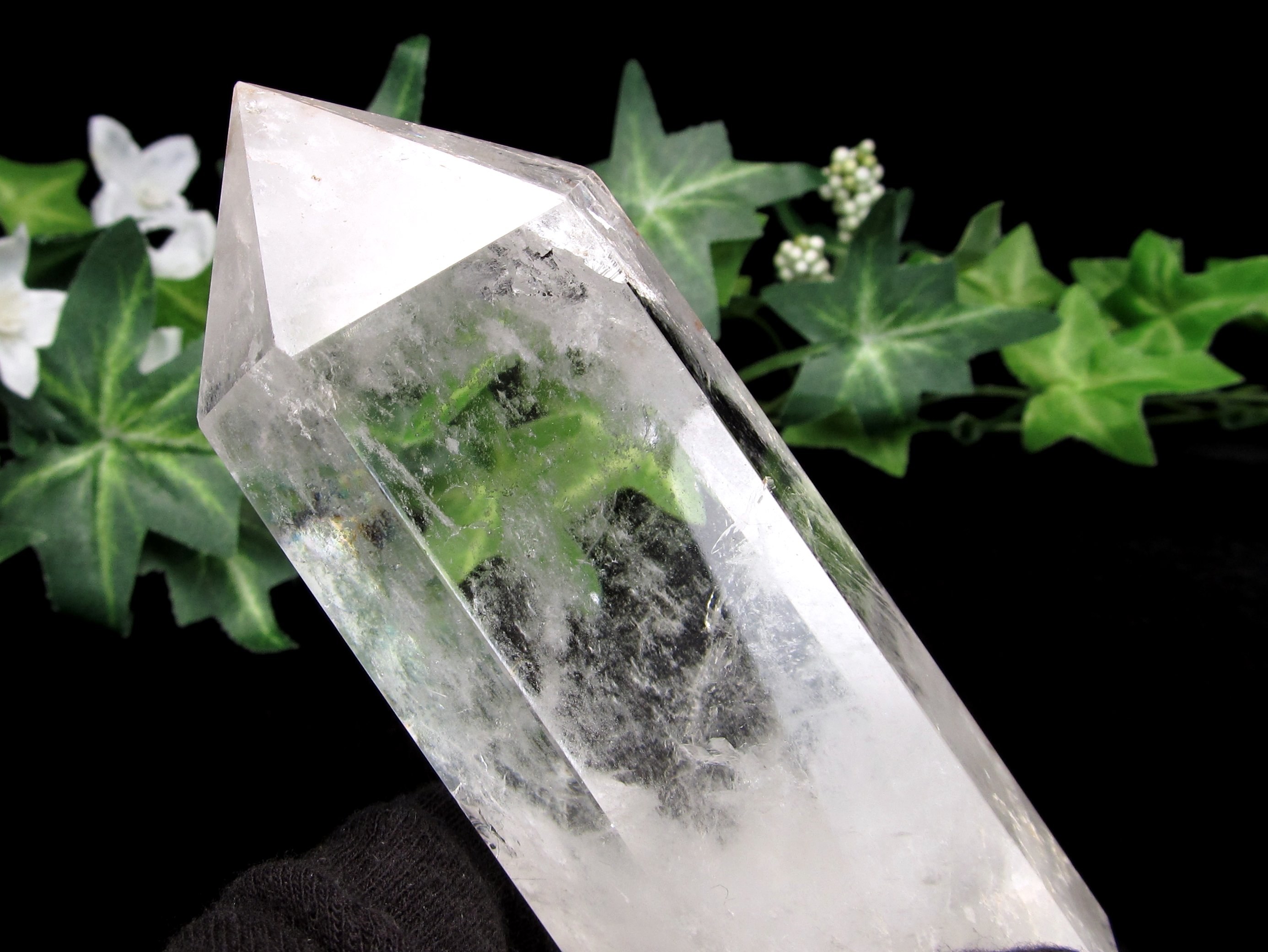 天然水晶 ポイント 六角柱 高さ 113mm 重さ 286g 極上超透明 浄化 インテリア一点もの ブラジル産