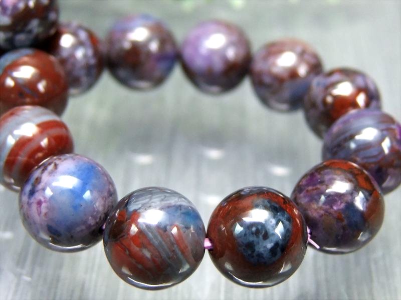 希少ブルー珠有り 5A 宝石質 スギライト 杉石 ブレスレット 9mm-9.5mm×20珠 つやつや 激レア限定入荷 一点もの 南アフリカ産 bl-p-g