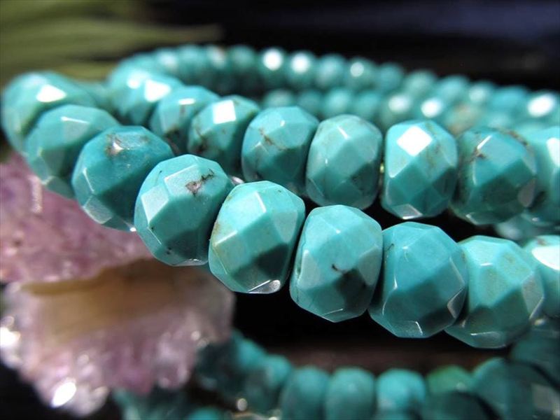 3A ターコイズ トルコ石 ボタンカットブレスレット 幅約5.5mm-6mm キラキラボタンカット型 古代から愛され続ける宝石 天の神が宿る聖なる守護石 12月の誕生石
