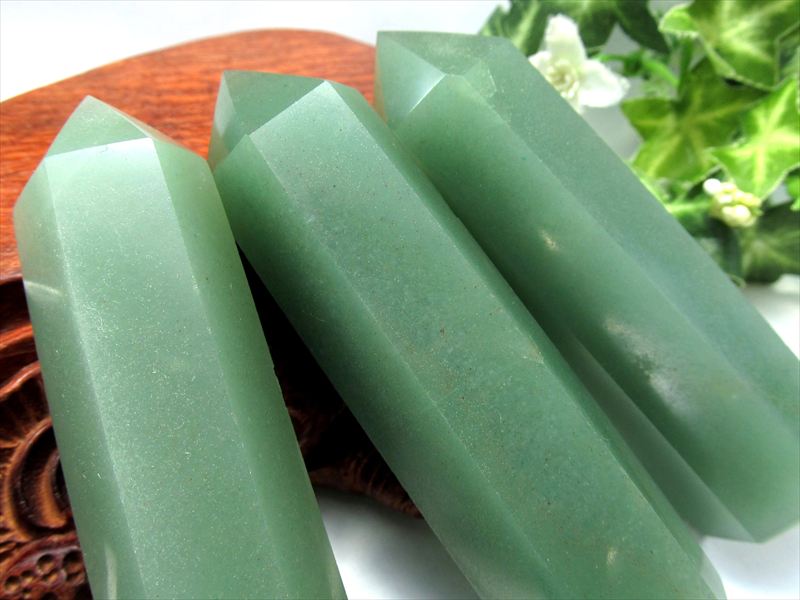 4A アベンチュリン ポイント 六角柱 1個売り 重さ60g-70g 精神の癒し・疲労回復 砂金水晶 インド産 パワーストーン 天然石