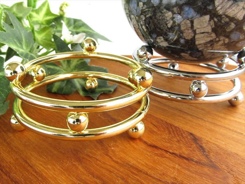 選べる2カラー 丸玉台座 金属製デザイン台座 1個売り 最大幅約60mm×高さ約30mm デザインフレーム inmy