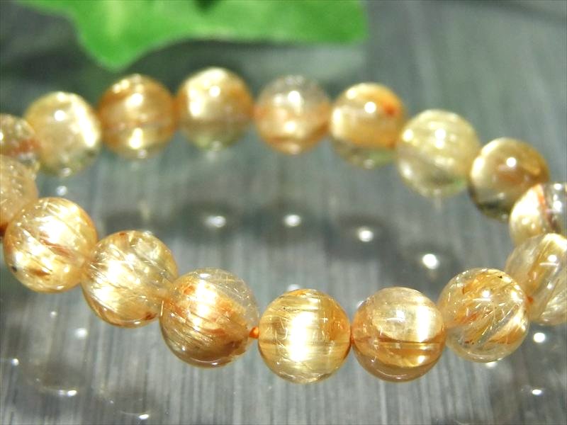 キャッツアイタイチン 5A ゴールドタイチンルチル ブレスレット 6.5mm-7mm×28珠 タイチンルチルクォーツ ブラジル産 bl-p-g パワーストーン 天然石