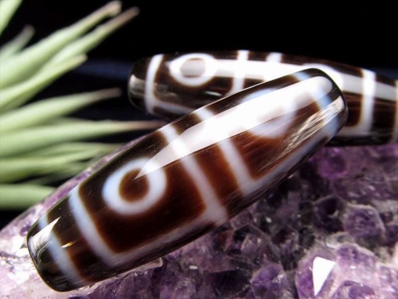 A至純天珠 四眼天珠 よんがんてんじゅ サイズ:約37ミリ 1個売り 極上 天然石 ビーズ パワーストーン te-p