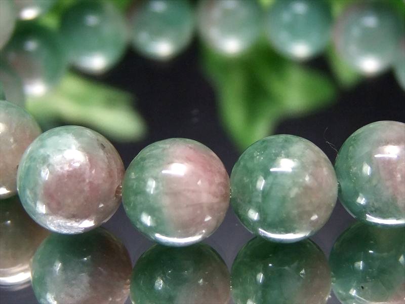激レア・ピンク&ブルー 透明 バイカラー トルマリン ブレスレット 10mm×19珠 希望の光へと導いてくれる守護の石 一点物 ブラジル産