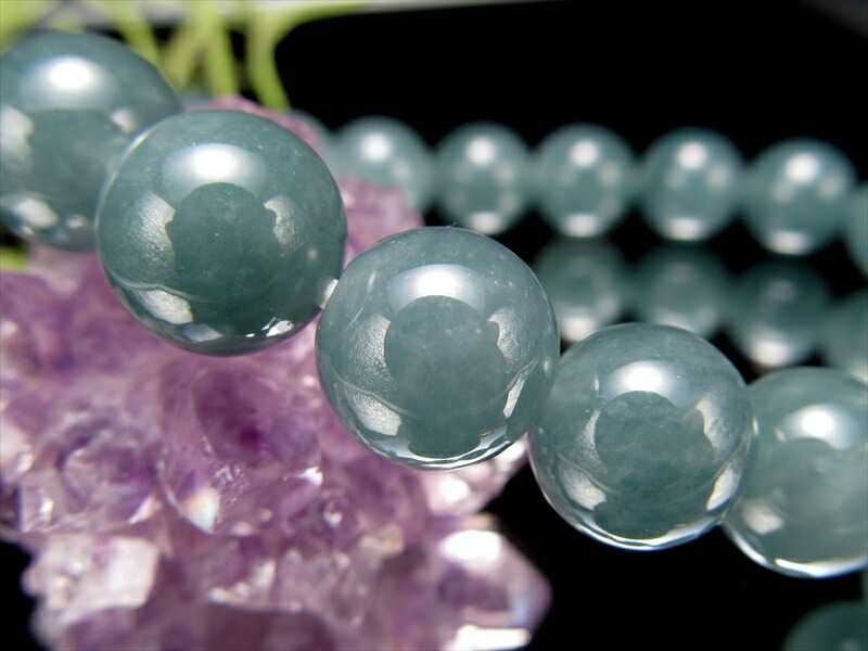 世界三大翡翠産地 グアテマラ産 4A ジェイド 翡翠 ブレスレット 10mm×19珠 良好品質 稀少色 青緑翡翠 艶やかな質感×鮮やか発色タイプ