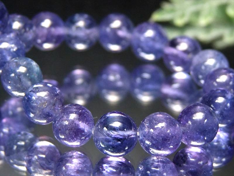 限定3本 過去最高品質 S級 宝石質 タンザナイト ブレスレット 6.5mm-7mm×27珠 美麗 極上青紫 ポジティブに変換する タンザニア産 bl-