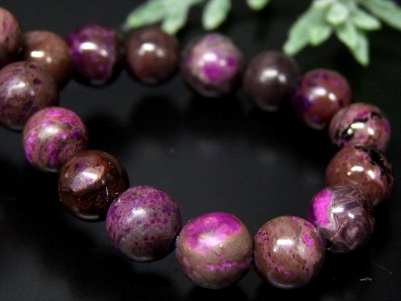 希少石 濃い紫 スギライト 杉石 ブレスレット 7mm-7.5mm×26珠 つやつや 激レア限定入荷 一点もの 南アフリカ産 bl-