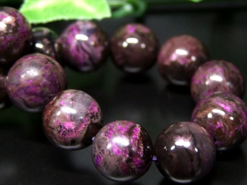 濃色 MIXスギライト ブレスレット 11mm-11.5mm×18珠 極上スギライト 世界三大ヒーリングストーン 流通量減少により入手困難 極上1点物 南アフリカ産 bl-p-g