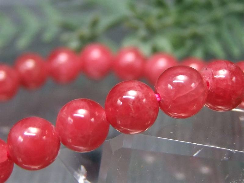 濃厚鮮やか 極上結晶 5A インペリアル ロードナイト ブレスレット 7mm-7.5mm×25珠 薔薇輝石 友愛 博愛 の象徴 愛情を深める石 一点もの ブラジル産