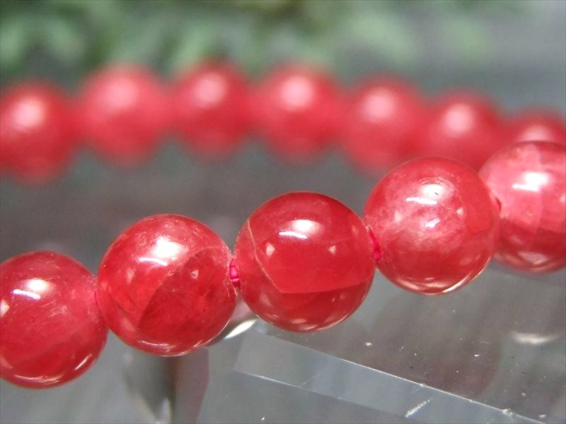 濃厚鮮やか 極上結晶 5A インペリアル ロードナイト ブレスレット 7mm×26珠 薔薇輝石 友愛 博愛 の象徴 愛情を深める石 一点もの ブラジル産 パワーストーン