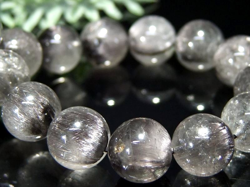 店頭展示中 たっぷりプラチナルチル 4A プラチナルチル クォーツ ブレスレット 10mm-10.5mm×20珠 1点物 ブラジル産 bl-p パワーストーン 天然石