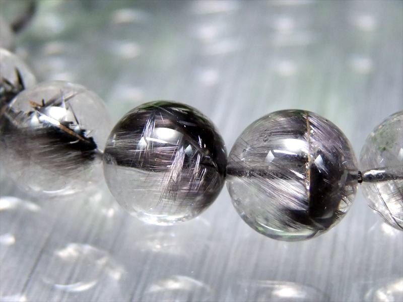 店頭展示中 たっぷりプラチナルチル 4A プラチナルチル クォーツ ブレスレット 10.5mm-11mm×19珠 1点物 ブラジル産 bl-p パワーストーン 天然石