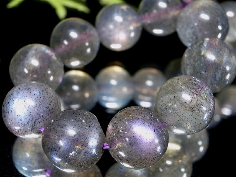 店頭展示中 超希少 パープル&ピンクシラー 5A ラブラドライト ブレスレット 9mm×21珠 スペクトロライト 透明感あり 神秘的な色合い 自由を象徴する石