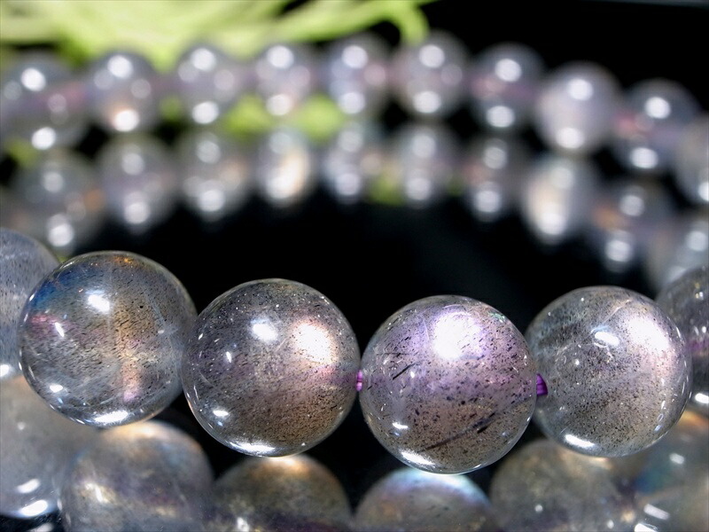 超希少 パープル&ピンクシラー 5A ラブラドライト ブレスレット 8mm-8.5mm×23珠 スペクトロライト 透明感あり 神秘的な色合い 自由を象徴する石 一点もの