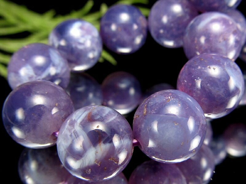 店頭展示中 ラベンダーカラー マーブルスコロライト ブレスレット 11mm×18珠 幻想的な色彩 スコロライト アメジスト 癒しの石 ブラジル産 パワーストーン