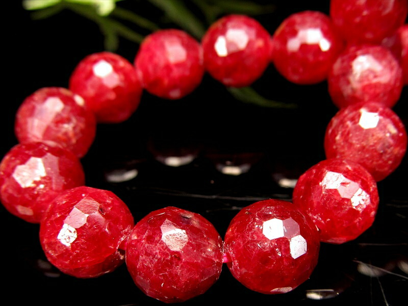 3A+ ブラッディルビー ミラーボールカット ブレスレット 7.5mm-8mm×23珠 妖艶濃厚真紅 宝石の女王 アフリカ産 パワーストーン 天然石