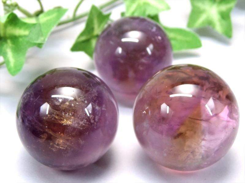 アメトリン 丸玉 1個売り 直径約25mm-27mm 紫黄水晶 透明 愛の守護石 癒しと安らぎの石 ブラジル産 パワーストーン 天然石