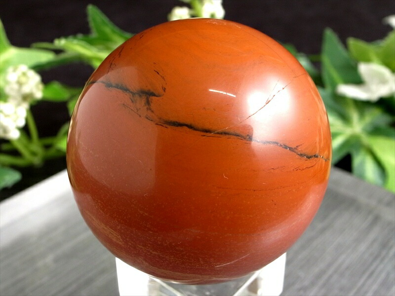 運気上昇・開運の象徴 レッドジャスパー 丸玉 強力な浄化作用 直径 約43mm 重さ 111g インド産 パワーストーン 天然石