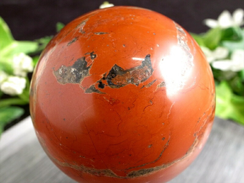 運気上昇・開運の象徴 レッドジャスパー 丸玉 強力な浄化作用 直径 約52mm 重さ 218g インド産 パワーストーン 天然石