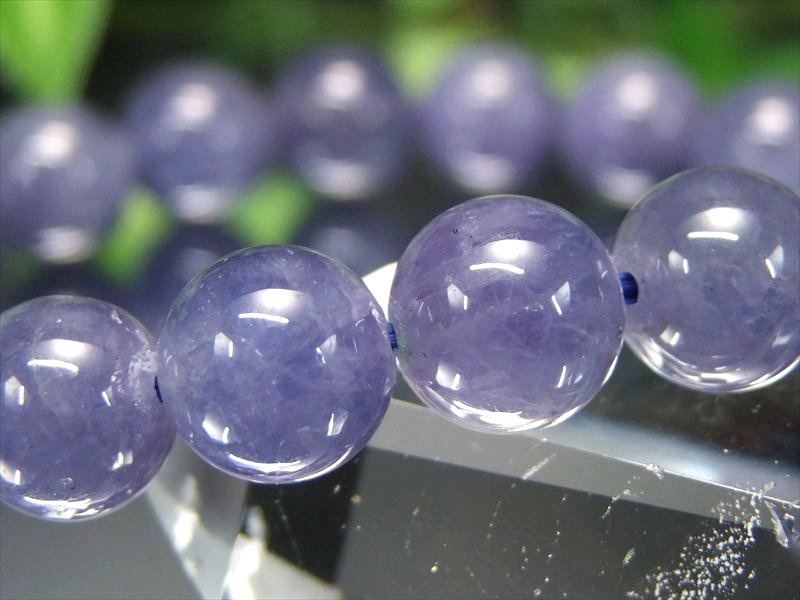 潤いブルー 4A タンザナイト ブルーゾイサイト ブレスレット 9mm-9.5mm×21珠 12月の誕生石 極上青紫 ポジティブに変換する 一点物 タンザニア産 bl-p