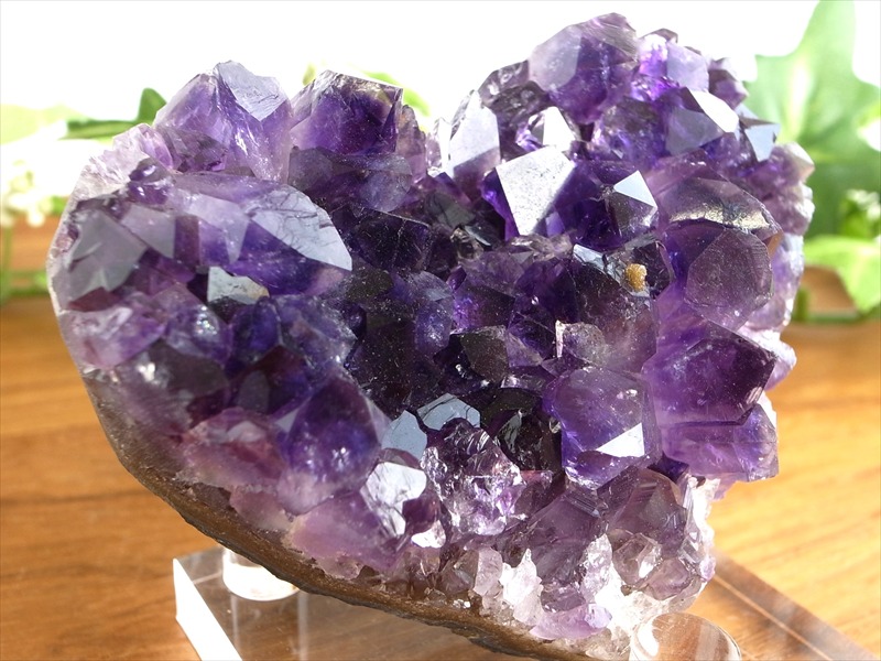 5A アメジスト ハート型クラスター 最大幅約72mm 重さ135g 極上濃厚パープル&美結晶 愛の守護石 紫水晶 1点物 ウルグアイ産 パワーストーン 天然石