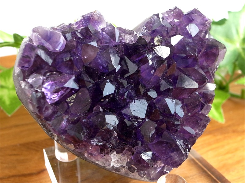 5A アメジスト ハート型クラスター 最大幅約63mm 重さ139g 極上美麗パープル&美結晶 愛の守護石 紫水晶 1点物 ウルグアイ産 パワーストーン 天然石
