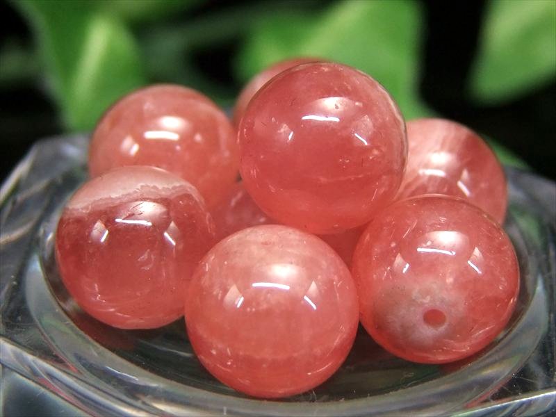 1粒売り 限定20珠 4A+ アメ色 インカローズ バラ珠売り 約9.5mm-10mm珠 ロードクロサイト 透明感アリ アルゼンチン産 tu-s-g パワーストーン 天然石