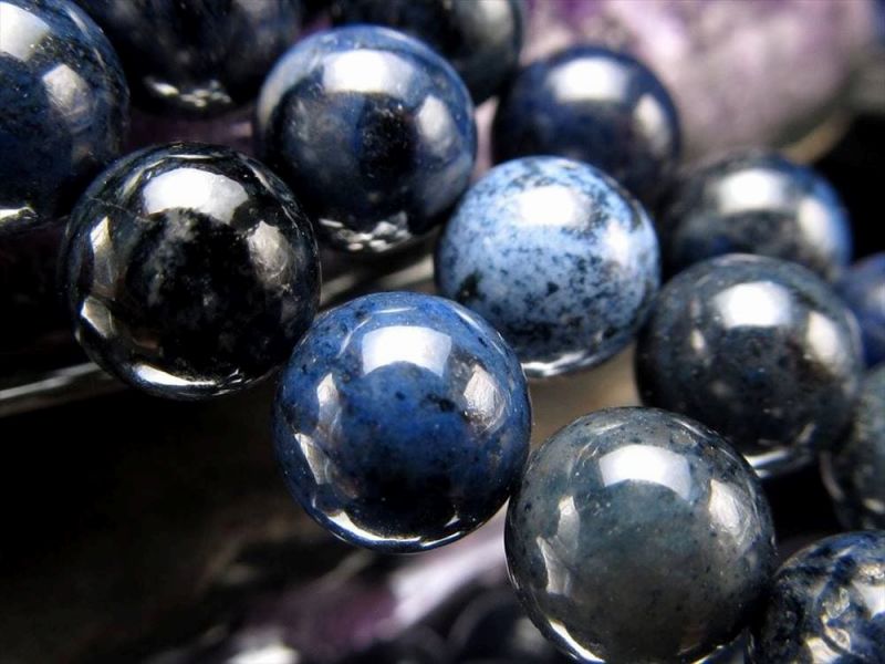 AA+ デュモルチェライト 8mm珠 一連 約38-40cm 希少 精神の安定に 濃い群青色 南アフリカ産 rn-p パワーストーン 天然石