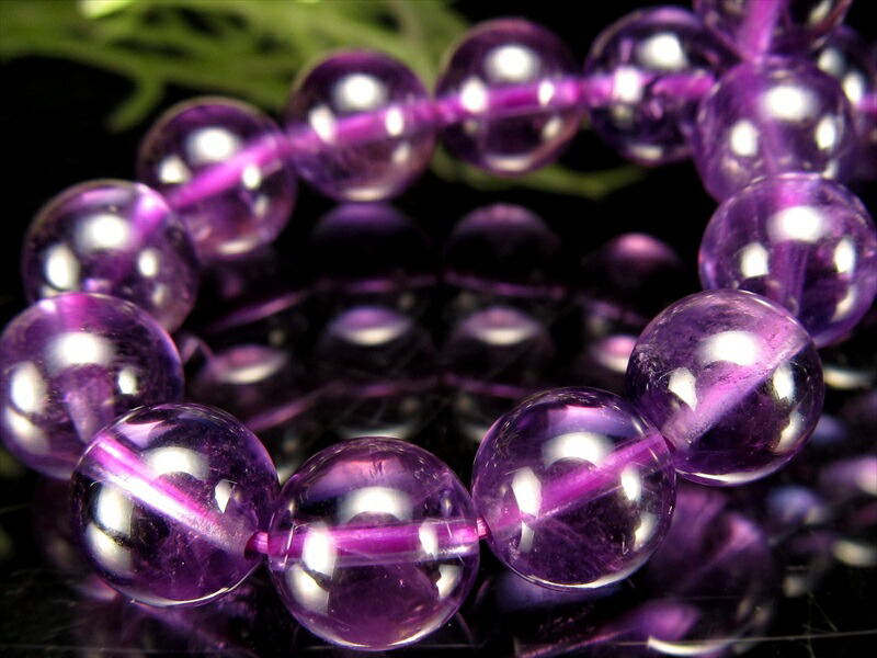 虹入り 透明 3A アメジスト ブレスレット 7.5mm-8mm×24珠 愛の守護石 2月の誕生石 ブラジル産 パワーストーン 天然石