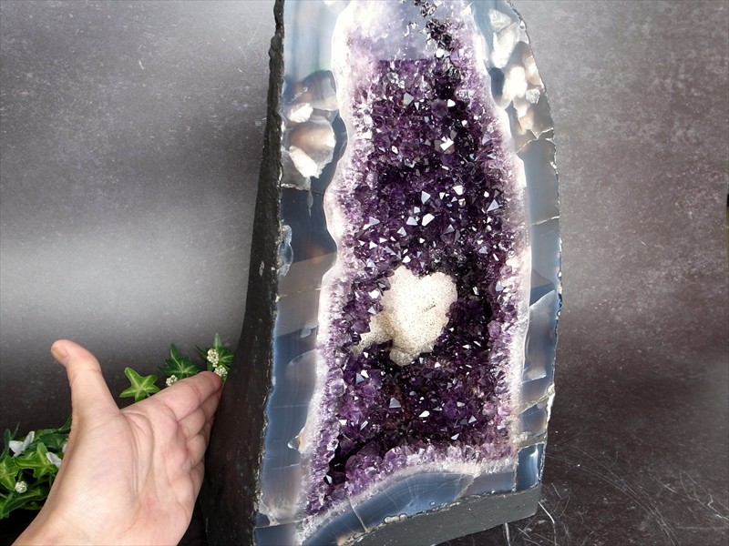 カルサイト共生 アメジスト ドーム 高さ 265mm 重さ 12318g 風水最強 最高品質 アメジスト原石 極上1点もの ブラジル産 パワーストーン 天然石