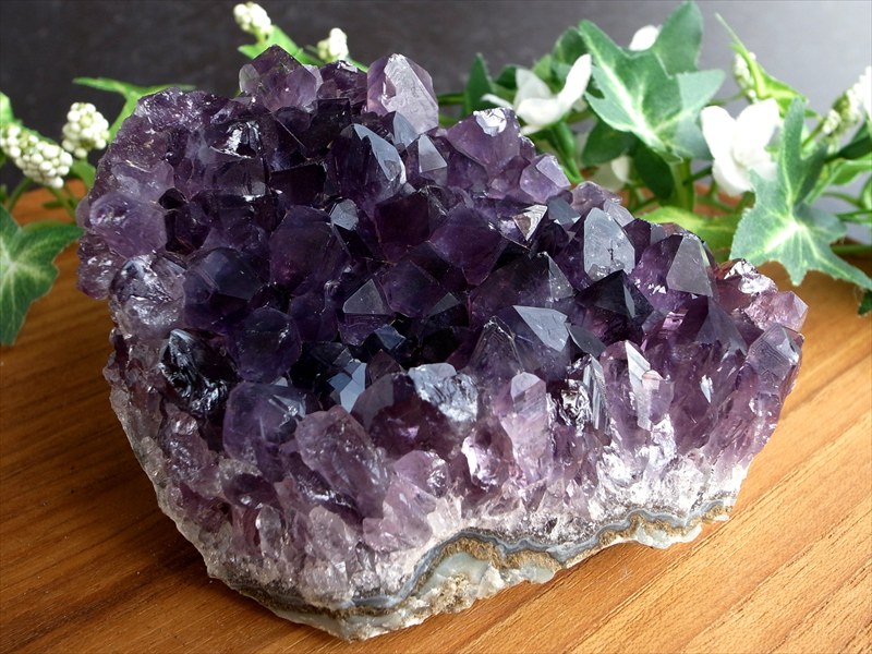 4A アメジスト クラスター フラットタイプ 最大幅約105mm 重さ433g 極上 美結晶 愛の守護石 紫水晶 天然石 1点物 ウルグアイ産 パワーストーン 天然石