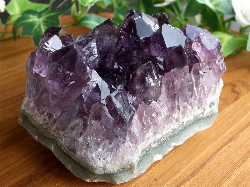 4A アメジスト クラスター フラットタイプ 最大幅約86mm 重さ300g 極上 美結晶 愛の守護石 紫水晶 天然石 1点物 ウルグアイ産 パワーストーン 天然石