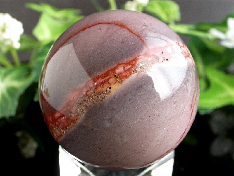 天然石コレクター必見 碧石/ムーアカイト 丸玉 大地の石 直径 約39mm 重さ 80g 心を穏やかにするヒーリングストーン モッカイト オーストラリア産