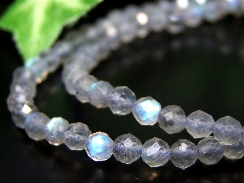 ラブラドライト ボールカット ブレスレット 幅約4mm キラキラボールカット 合わせやすいシンプルデザイン 色とりどりの美しいシラー マダガスカル産