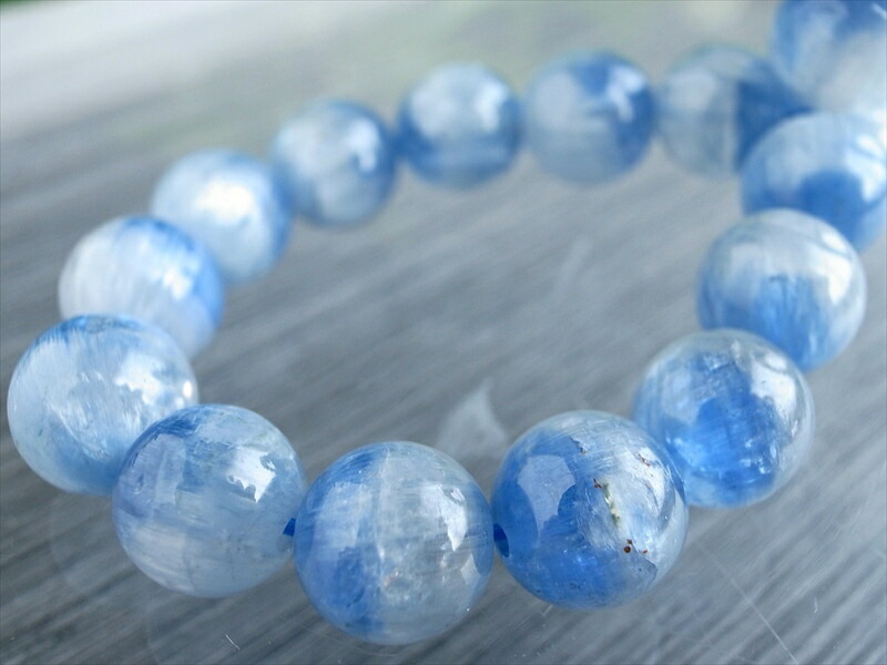 3A 美麗シラー カイヤナイト シリカ ブレスレット 7mm-7.5mm×26珠 藍晶石 鮮やか 美麗ブルー 独立心や探究心を強める石 一点もの ブラジル産 パワーストーン