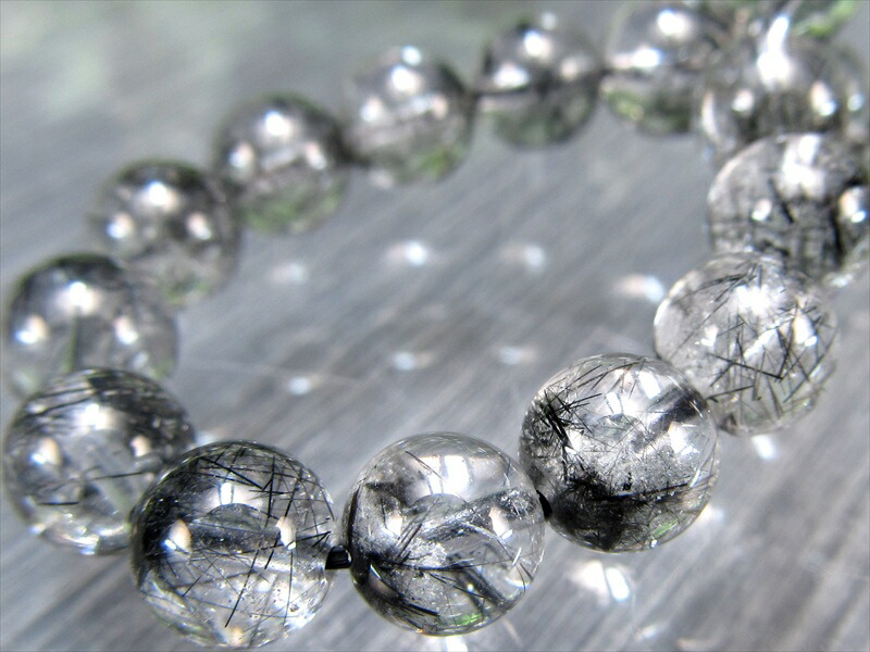 繊細針 3A+ ブラックルチルクォーツ ブレスレット 約7mm-7.5mm×26珠 透明感抜群 金運・ビジネス運の向上に ブラジル産 p-g パワーストーン 天然石